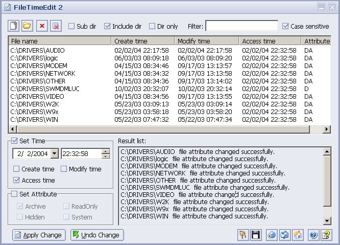 FileTimeEdit 2 Screenshot